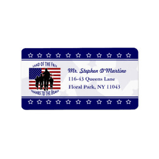 American Patriotic Personalized Address Label
