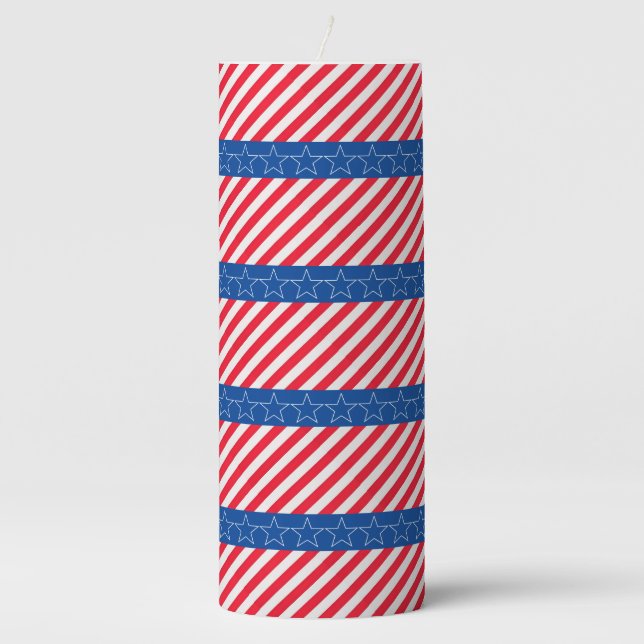 American patriotic pillar candle (Front)