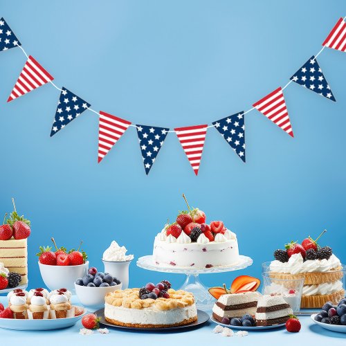 American Patriotic Red White and Blue Bunting Flags