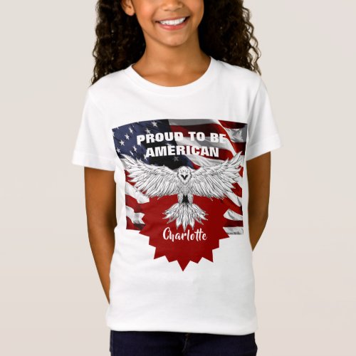 American Patriotic Red White Blue Eagle Flag T_Shi T_Shirt