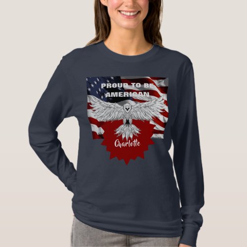 American Patriotic Red White Blue Eagle Flag T_Shi T_Shirt