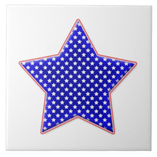 American patriotic star ceramic tile