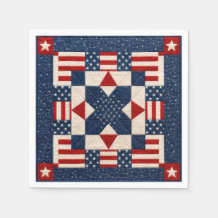 American Patriotic Star Spangled Quilt Napkins