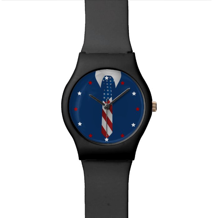 American Patriotic Tie Flag Watch