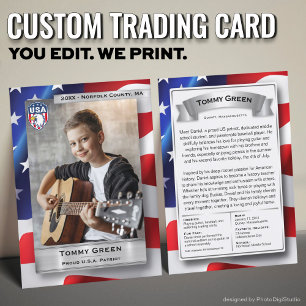 American Patriotic Trading Card, US Proud American Calling Card