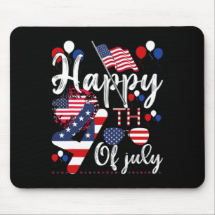 American Patriotic Us Flag Alien Happy 4th Of July Mouse Pad