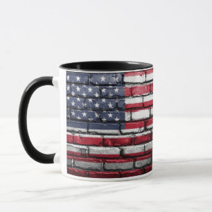 American Patriotic US Flag on the Wall Mug