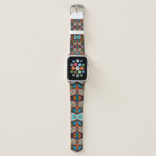 American pattern. Ikat seamless print. Indian desi Apple Watch Band