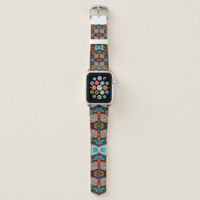 American pattern. Ikat seamless print. Indian desi Apple Watch Band (Front)