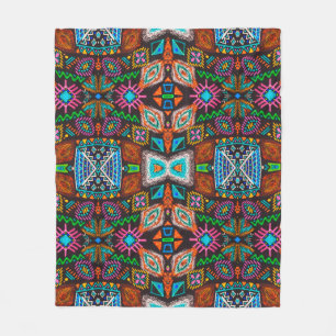 American pattern. Ikat seamless print. Indian desi Fleece Blanket