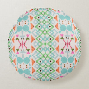 American pattern. Ikat seamless print. Vintage per Round Pillow