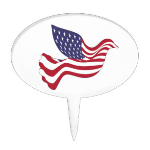AMERICAN PEACE DOVE CAKE TOPPER