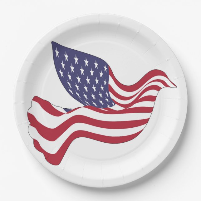 AMERICAN PEACE DOVE PAPER PLATES (Front)