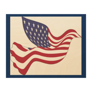 AMERICAN PEACE DOVE WOOD WALL ART