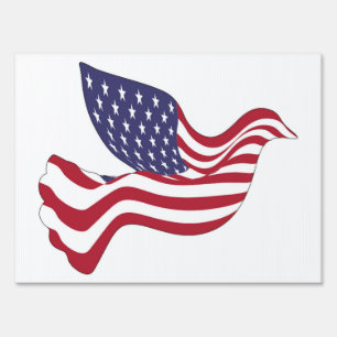 AMERICAN PEACE DOVE YARD SIGN