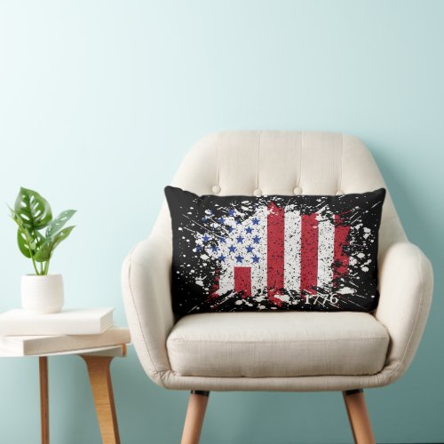 American Peace Flag 1776 American State National L Lumbar Pillow