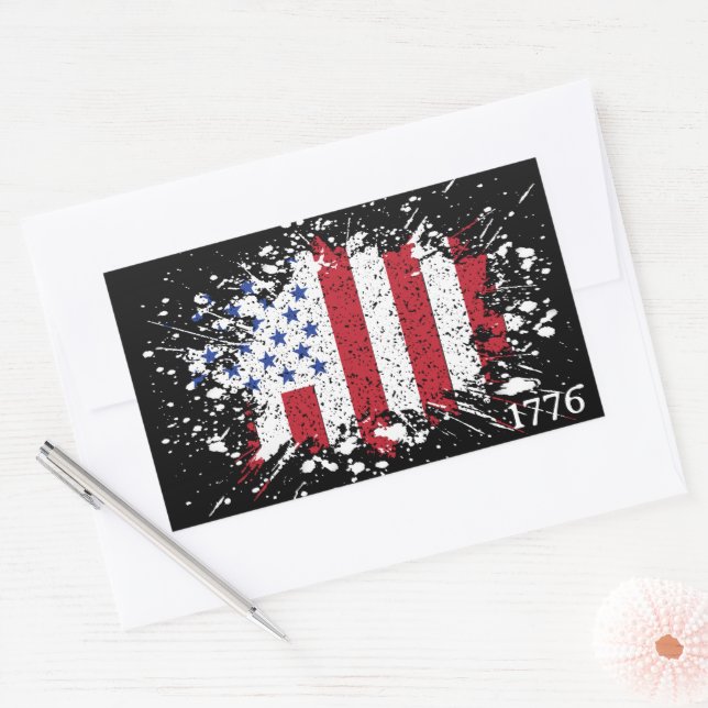 American Peace Flag 1776 American State National R Rectangular Sticker (Envelope)