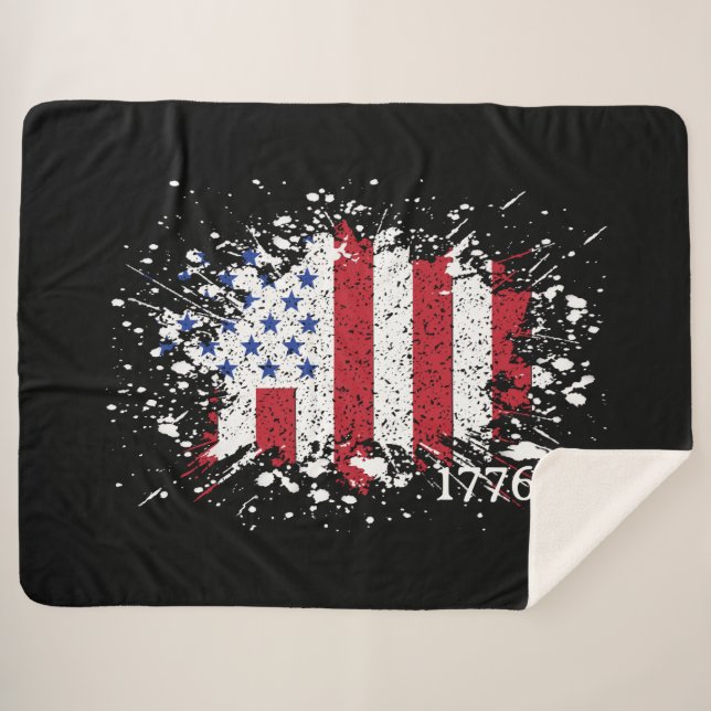 American Peace Flag 1776 American State National S Sherpa Blanket (Front (Horizontal))