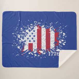 American Peace Flag 1776 American State National Sherpa Blanket