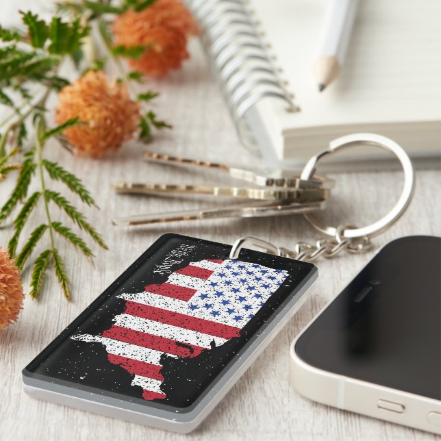 American Peace Flag America State National Keychai Keychain (Front Right)