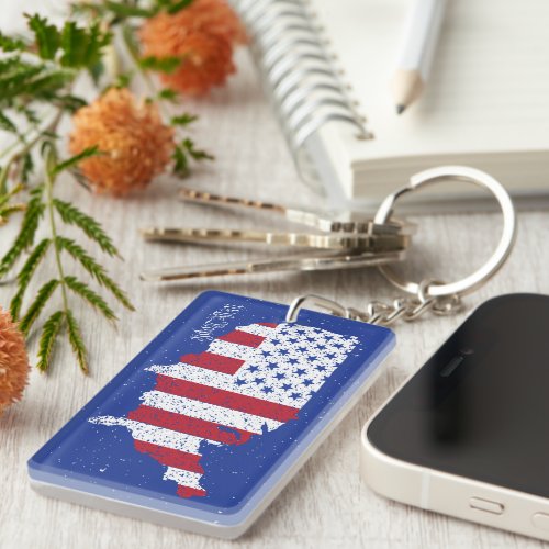 American Peace Flag America State National Keychain