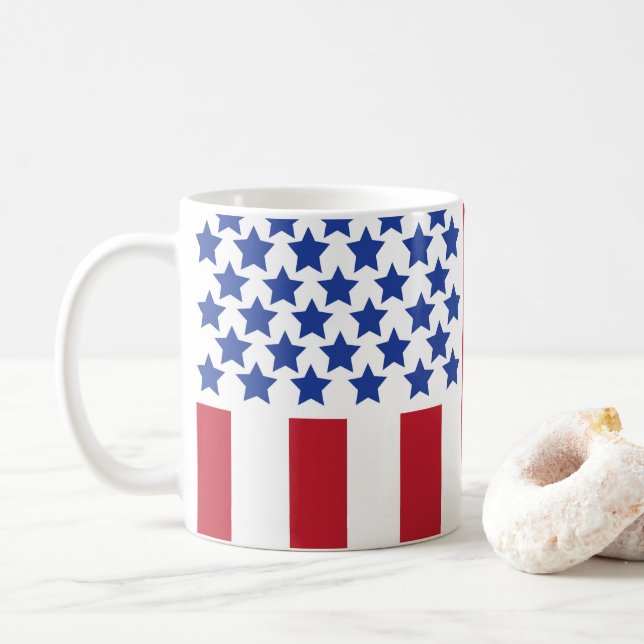 American Peace Flag American State National Coffee Mug (With Donut)