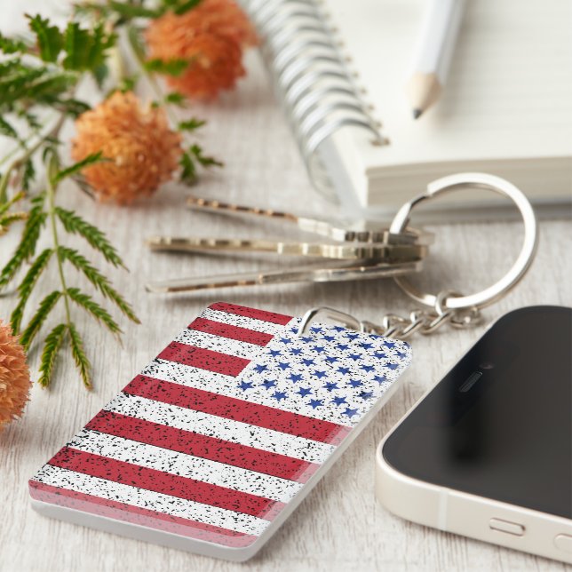 American Peace Flag American State National Keycha Keychain (Front Right)