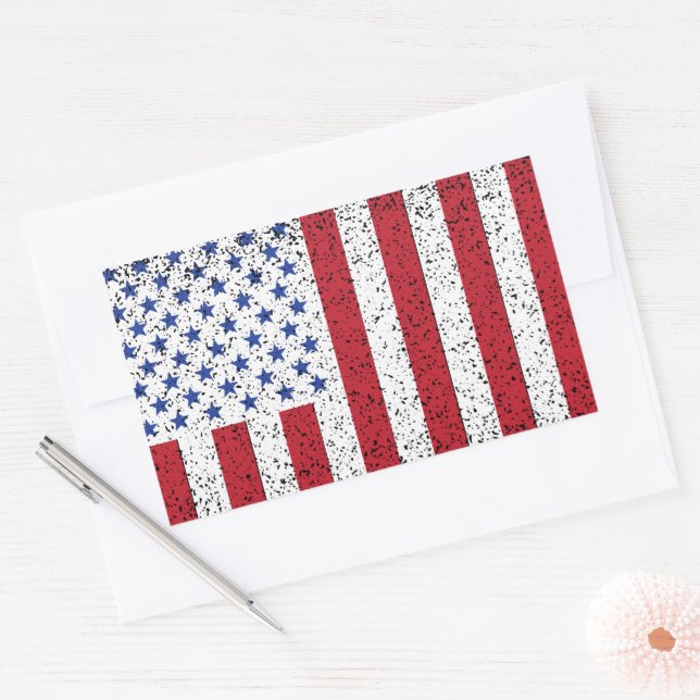 American Peace Flag American State National Rectan Rectangular Sticker (Envelope)