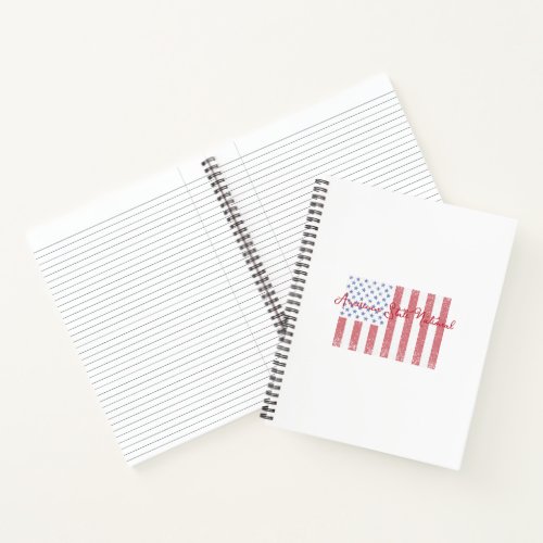 American Peace Flag Grunge  State National Notebook