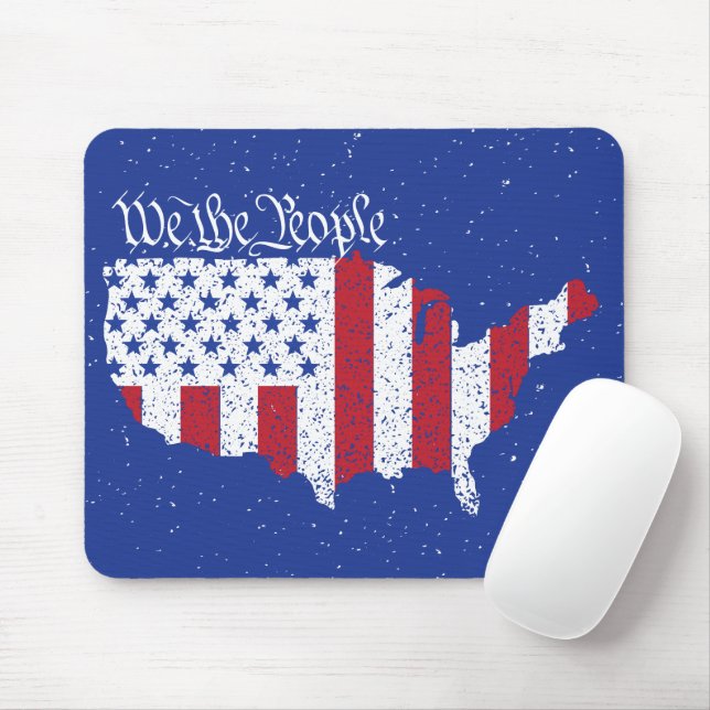 American Peace Flag We the People America Mouse Pad (With Mouse)