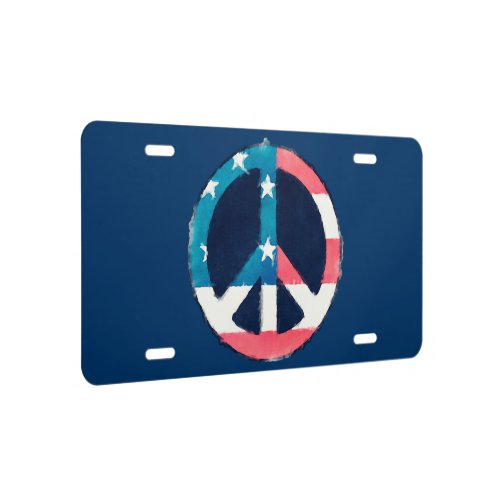 American Peace Sign grunge License Plate