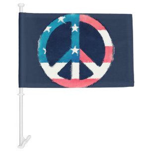 American Peace Sign grunge + your ideas Car Flag