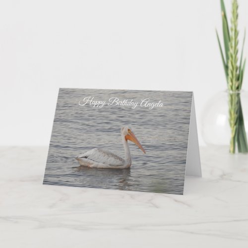 American Pelican on Mississippi River Birthday Card