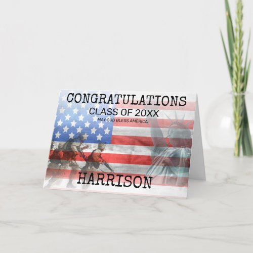 American Personalized Army Graduation Card