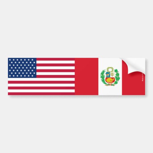 American  Peruvian Flags Bumper Sticker