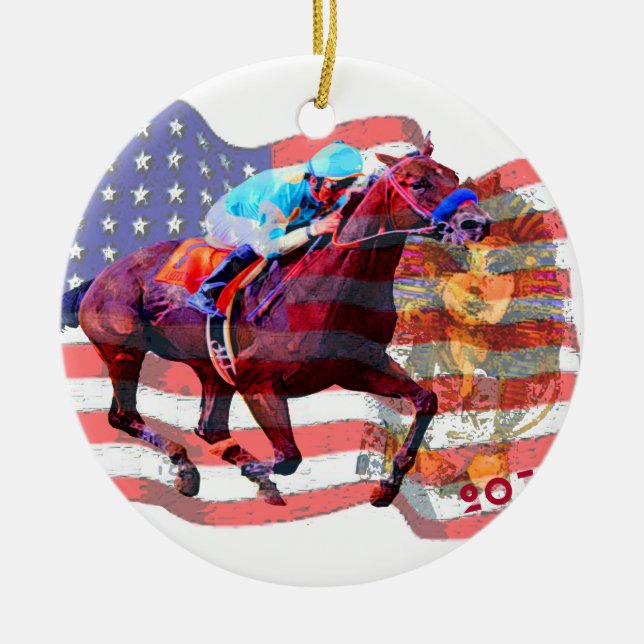 American Pharoah 2015 Ceramic Ornament (Front)