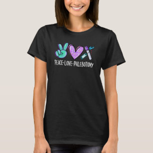 American Phlebotomist Heart Peace Sign T-Shirt