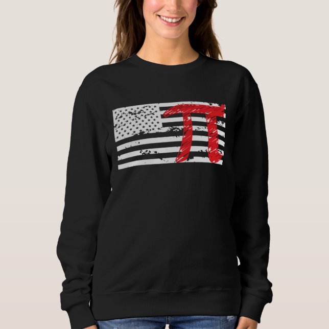 American Pi US Flag Pi Day Infinate Number Sweatshirt (Front)