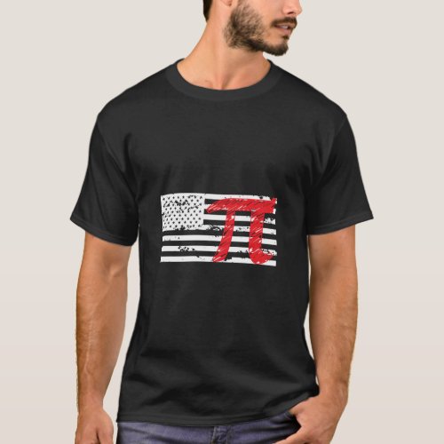American Pi US Flag Pi Day Infinate Number  T_Shirt
