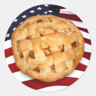 American Pie (Apple Pie with American Flag) Classic Round Sticker