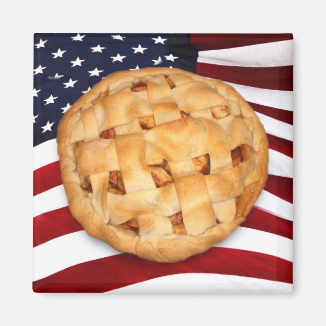 American Pie (Apple Pie with American Flag) Magnet (Front)