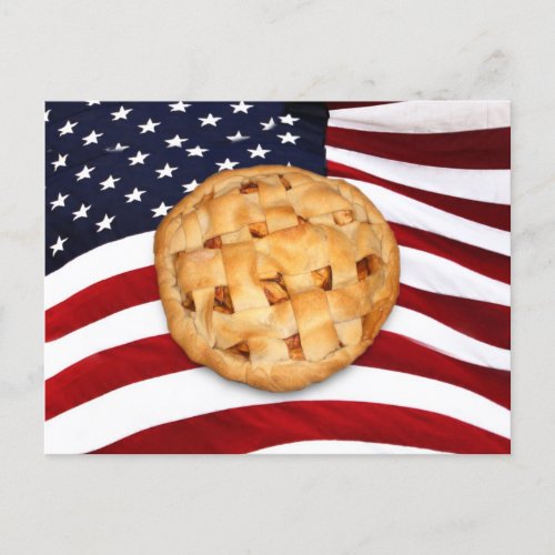 American Pie Apple Pie with American Flag Postcard
