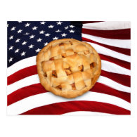 American Pie (Apple Pie with American Flag) Postcard