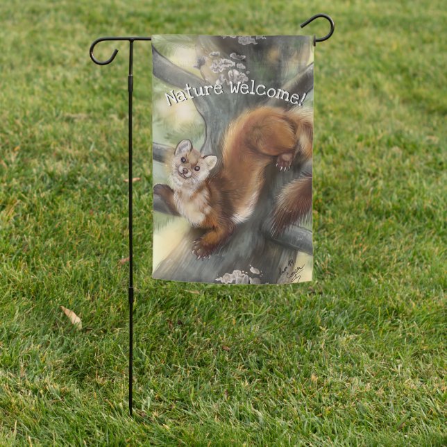 American Pine Marten Garden Flag (In SItu)