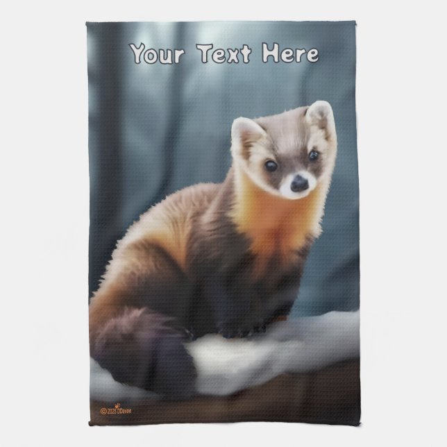 American Pine Marten Kitchen Towel (Vertical)