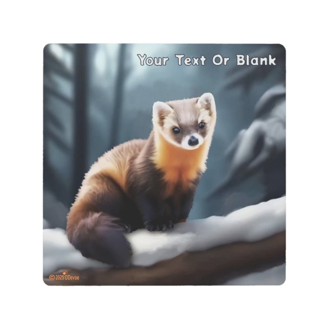 American Pine Marten Metal Print (Front)