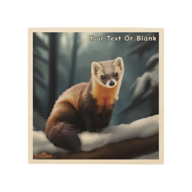 American Pine Marten Wood Wall Art (Front)