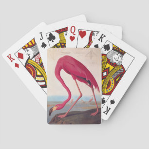 American Pink Flamingo Audubon Vintage Bird Art Poker Cards