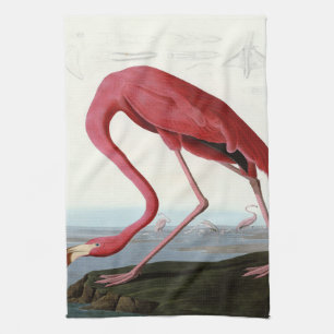 American Pink Flamingo Gift Lover Sketch Flamingo Kitchen Towel