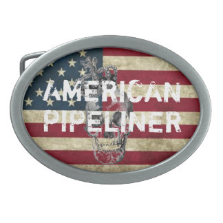 AMERICAN PIPELINER BUCKLE OVAL BELT BUCKLE